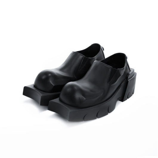 Zapatos Derby Plataforma Cabeza Redonda Cuero Genuino Cuernos Diablo