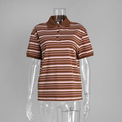 Polo Retro de Rayas Contraste - Camiseta Clásica de Manga Corta - Image 18