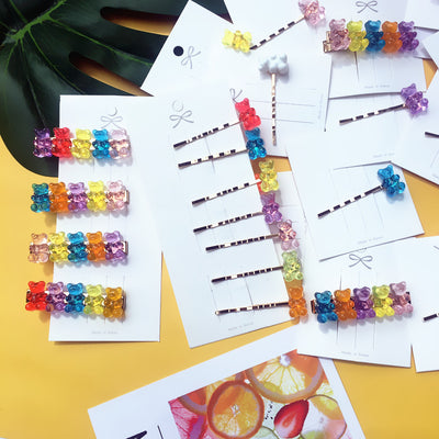 Pinza para Cabello Acrílica Oso Jelly con Colores Caramelo - Image 20