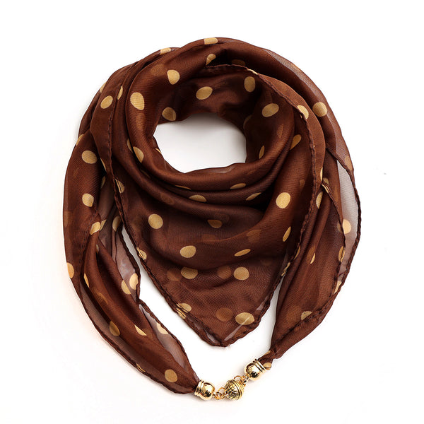 Pañuelo Floral Dorado de Gasa Ligera para Mujer