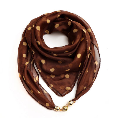 Pañuelo Floral Dorado de Gasa Ligera para Mujer