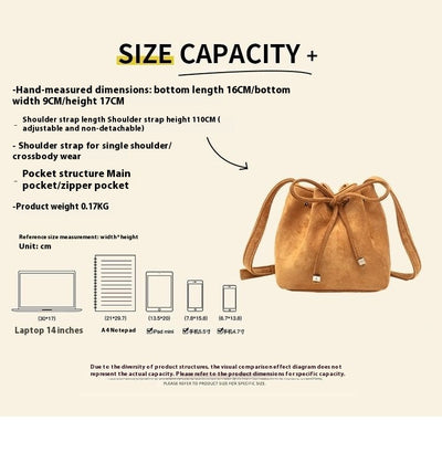 Bolso de Gamuza Marrón con Estilo Retro Minimalista - Image 9