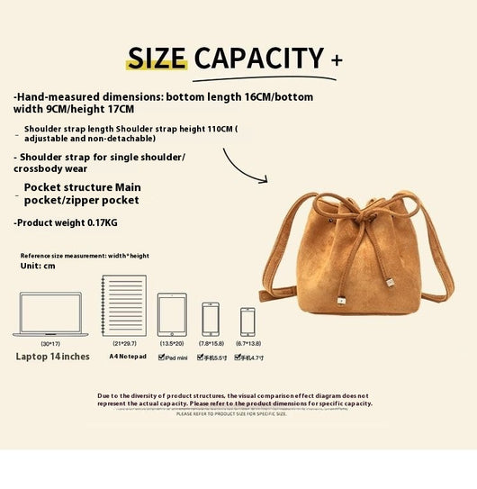 Bolso de Gamuza Marrón con Estilo Retro Minimalista - Image 9