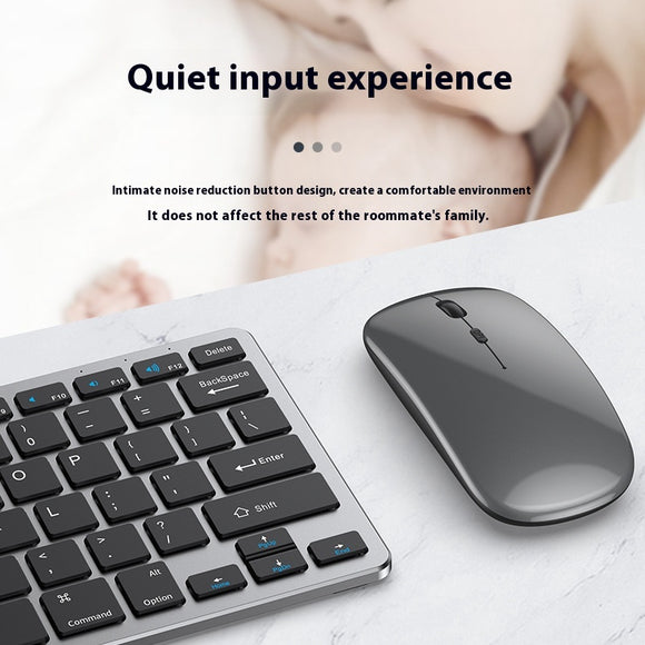 Kit Teclado y Ratón Inalámbrico Ultra Delgado Recargable Silencioso