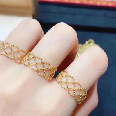 Anillo Ajustable de Encaje en Oro Amarillo 18K para Mujer - Image 4