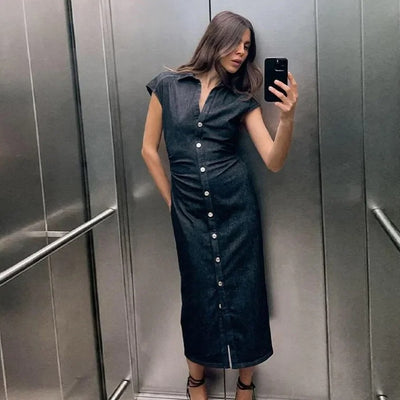 Vestido Camisero Denim para Mujer - Image 10