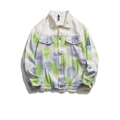 Chaqueta Tie-dye Estilo Universitario Suelta para Parejas - Image 10