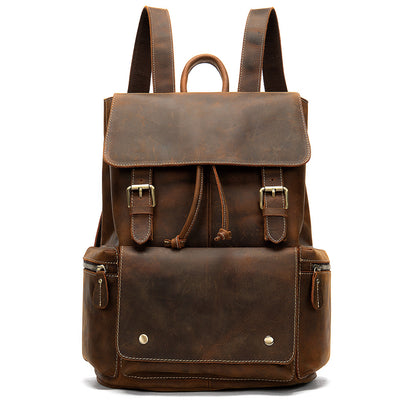 Mochila de Cuero Crazy Horse con Solapa - Image 6