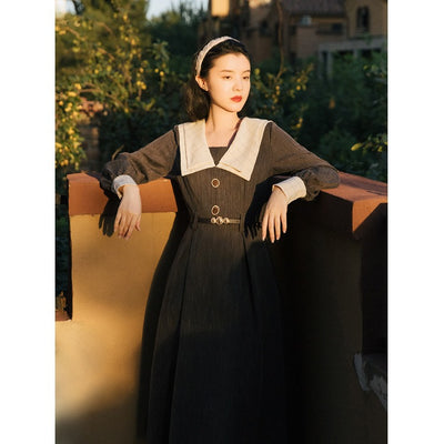 Vestido Retro Vintage para Mujer con Mangas Largas Diseño Francés - Image 8