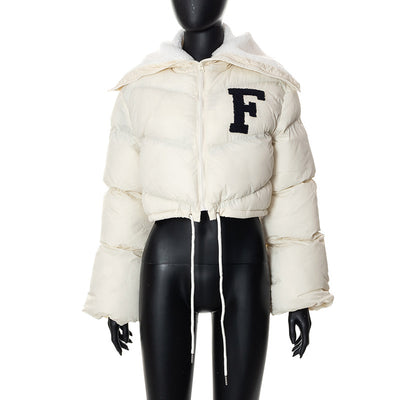 Chaqueta Acolchada Casual para Mujer con Cuello de Pelaje y Cordón Ajustable - Image 12