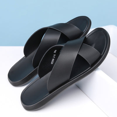 Pantuflas Casuales de Cuero para Hombre - Comodidad de Verano - Image 12