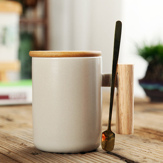 Taza de Cerámica Recta con Asa de Madera - Image 12
