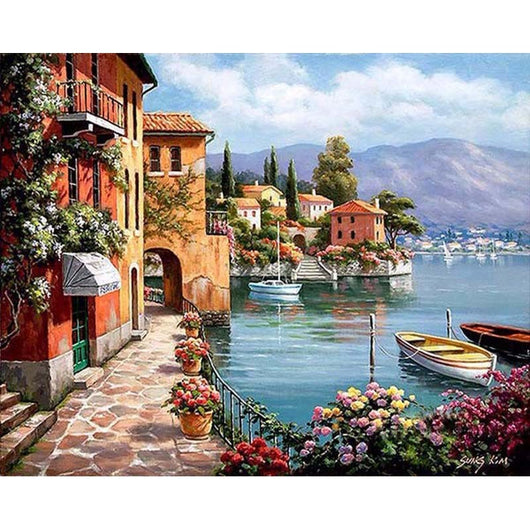 Kit de Pintura al Óleo Digital - Paisaje con Flores - Image 35