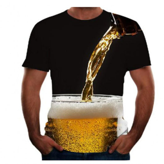 Playera Estampada 3D Cerveza Fría para Hombre - Image 3
