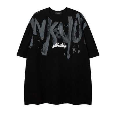 Camiseta Hombre Estilo Retro Americano con Estampado Graffiti - Image 2