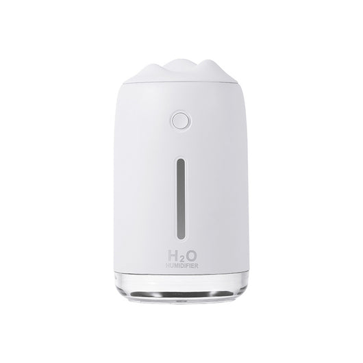 Dark night green mini humidifier with a white mountain-shaped top, clear base, and visible water level indicator. - Image 11