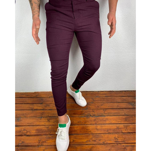 Pantalones Chaps Casuales de Color Sólido para Hombre - Image 9