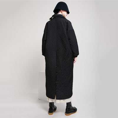 Chaqueta de Algodón Suelta Talla Grande con Botones Traseros - Largo Rodilla Primavera - Image 15