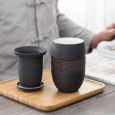 Taza de Té de Cerámica con Filtro Integrado y Tapa - Image 7