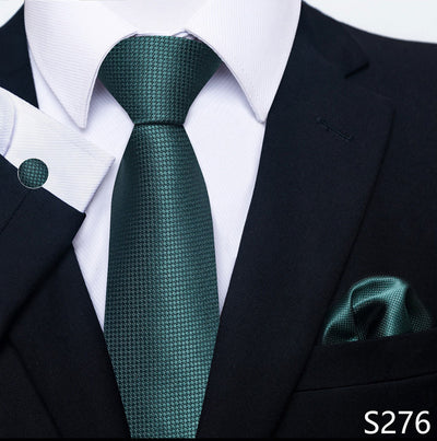 Conjunto Completo de Accesorios Ejecutivos: Corbata, Pañuelo y Gemelos Formales - Image 19