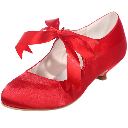 Zapatos de Baile Satinados con Cordones - Tacón Bajo Versátil y Elegante - Image 11