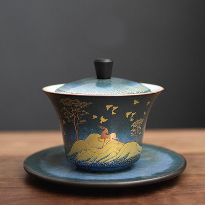 Tazón de Té Artesanal de Cerámica Retro - Image 9