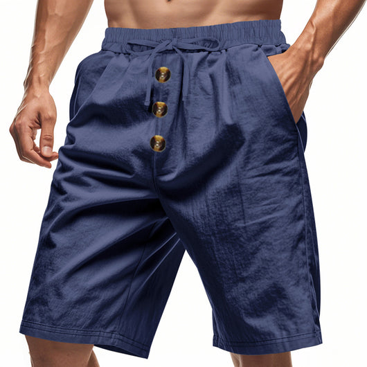 Shorts de Lino Sueltos para Hombre - Estilo Playa Casual Lavado - Image 2