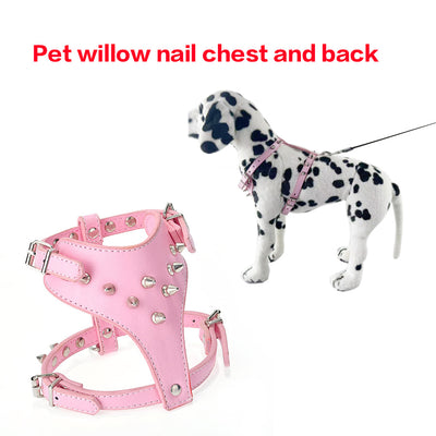 Arnés de Cuero con Tachuelas para Perros Pequeños - Chaleco Protector Negro - Image 2