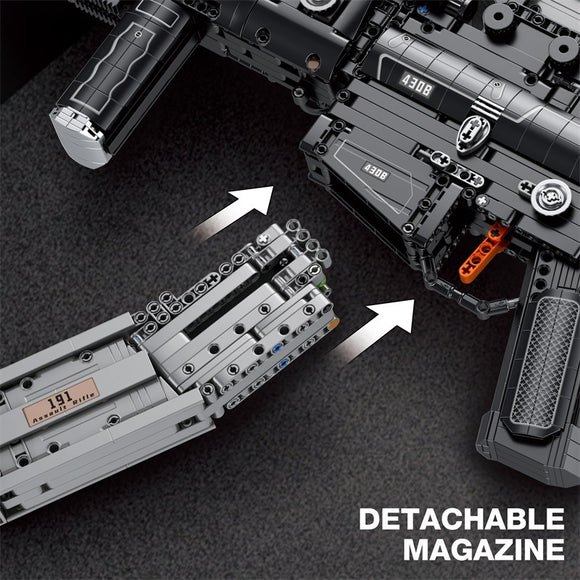 Rifle de Asalto Militar - Juguete de Bloques de Construcción Educativo para Niños