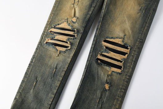 Pantalones Vaqueros Rotos Azul Oscuro para Hombre - Image 15