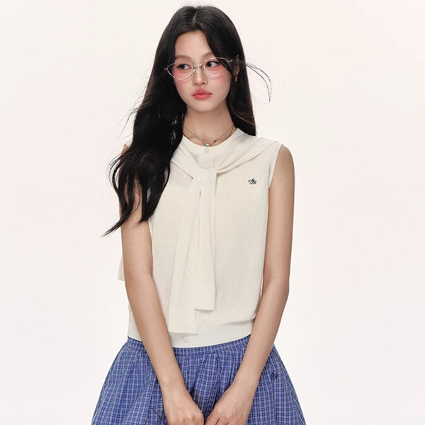 Chaleco Tejido Ice Silk sin Mangas - Blusa Suelta y Fresca