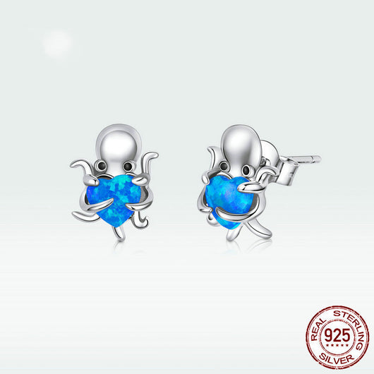 Aretes de Ópalo Pulpo Plateado - Joyería Elegante para Mujeres - Image 9