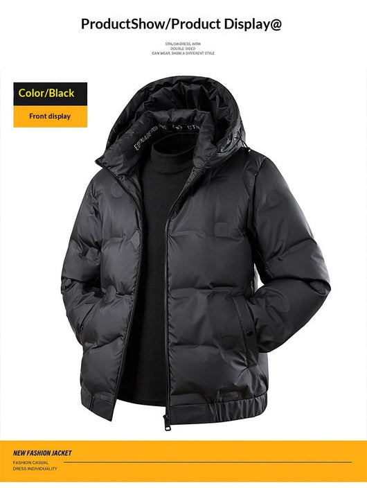 Abrigo Impermeable con Capucha para Hombre - Chaqueta de Plumón Invierno - Image 10