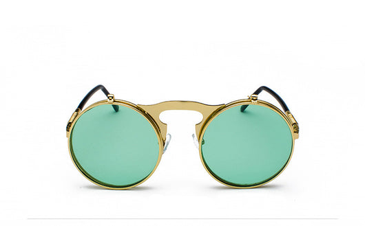 Gafas de Sol Steampunk Retro Abatibles Marco Redondo Metal - Image 10
