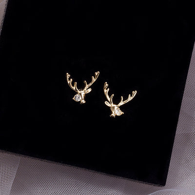 Aretes de Plata Aguja Diamante Alce Elegancia Natural - Image 6