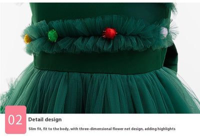 Vestido de Princesa Navideño con Lazo para Niña - Image 16