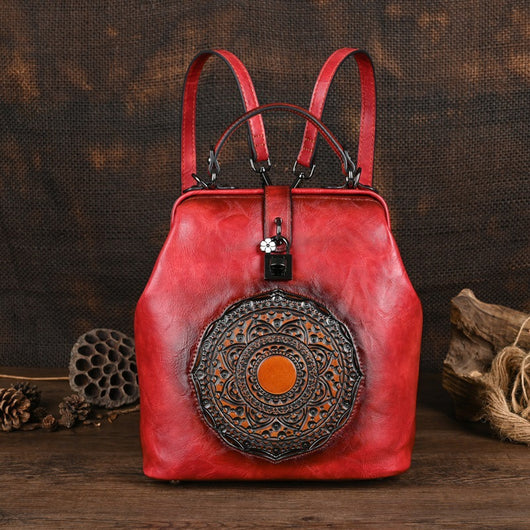Mochila Retro para Viajes con Diseño en Relieve para Mujer - Image 7
