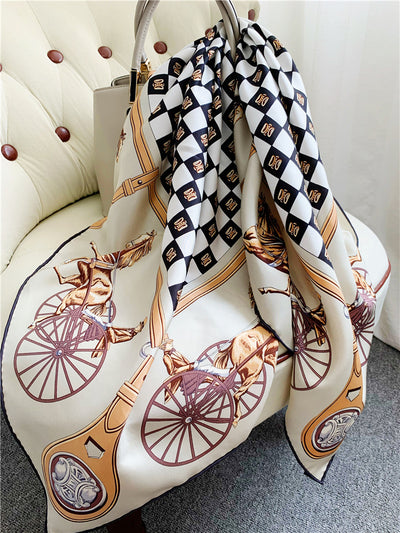Pañuelo Cuadrado Grande de Seda Twill Carruaje - Elegancia y Sofisticación - Image 9