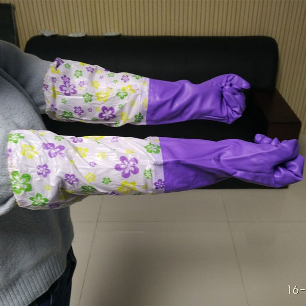 Guantes de Felpa para Lavar Platos con Puño Ajustado