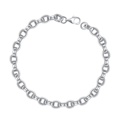 Pulsera de Plata Punk Personalizada con Ancla y Cruz - Diseño Minimalista para Parejas - Image 9