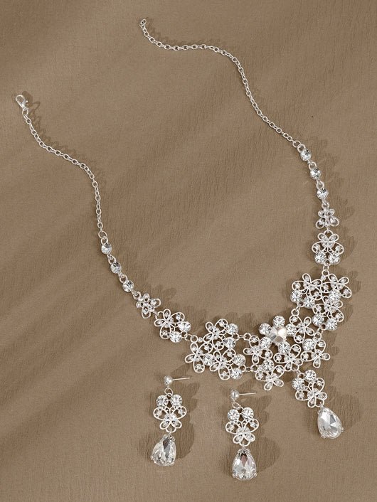 Conjunto de Aretes y Collar con Perlas y Cristales para Mujer - Image 52