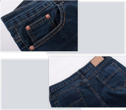 Jeans Casuales Hombre Azul Oscuro Slim Fit Microelástico Lavado Clásico - Image 5