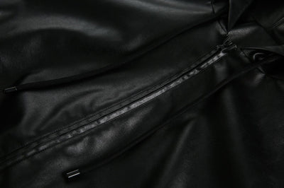 Chaqueta de Cuero Retro Americana con Capucha para Hombre - Image 19