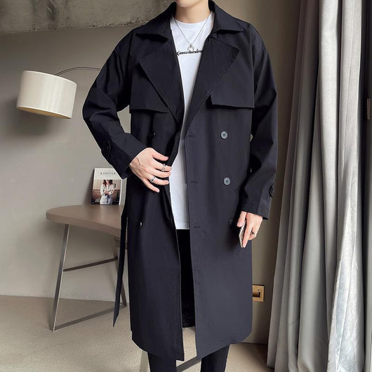 Abrigo Trench Coat Doble Botonadura Beige para Hombre - Image 5