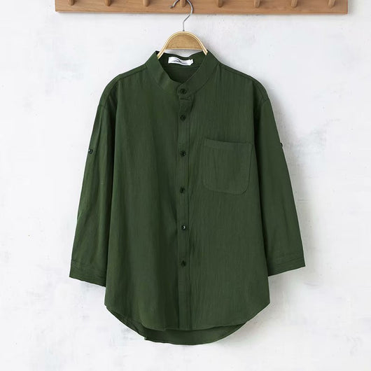 Camisa Casual Hombre Lino y Algodón Suelta para Verano - Image 11