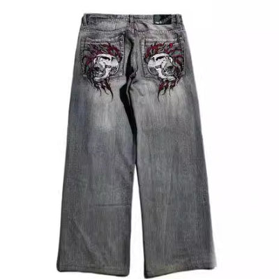 Jeans Anchos Estilo Vintage Desgastado para Hombre - Diseño Workwear Casual - Image 2