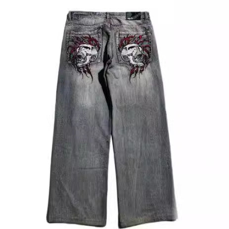 Jeans Anchos Estilo Vintage Desgastado para Hombre - Diseño Workwear Casual - Image 2
