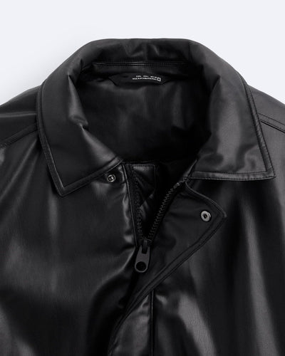Chaqueta de Cuero Sintético con Solapas y Algodón para Hombre - Image 15