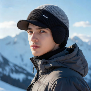 Gorro Tejido Grueso Forrado en Polar para Hombre