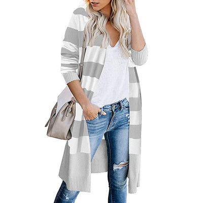 Cardigan de Punto con Rayas Contrastadas para Mujer - Image 12